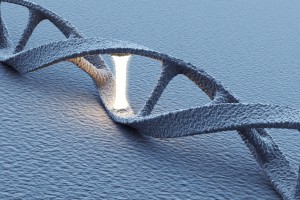 DNA helix molecules. Science concept. 3D Illustration
