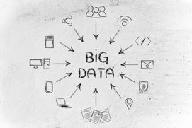 concept of big data processing and cloud computing: users, devices and file transfers