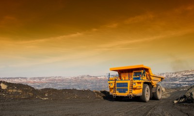 Truck, delivery by the motor transport of iron ore from a pit